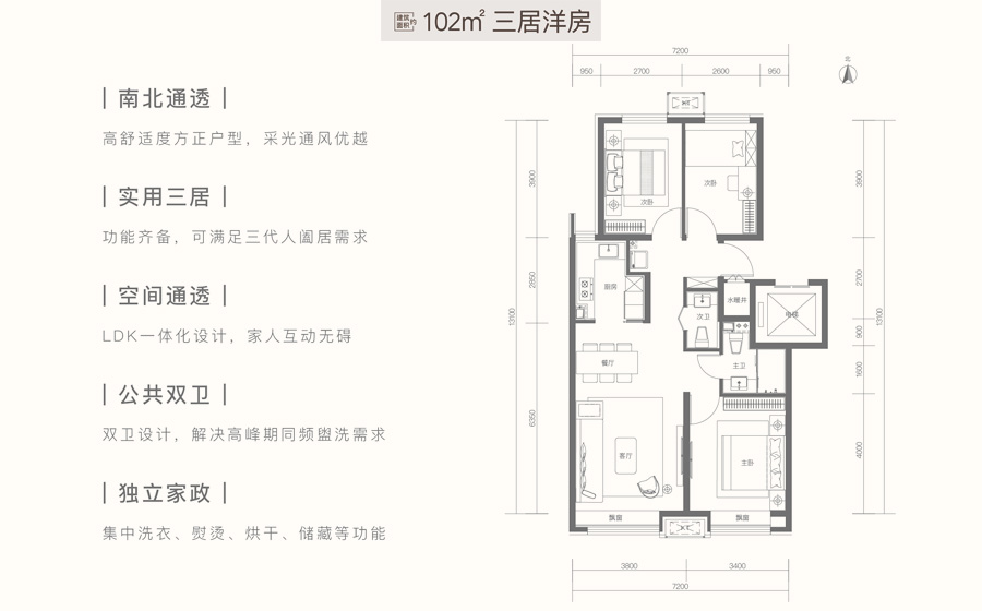 长安润璟3室2厅2卫