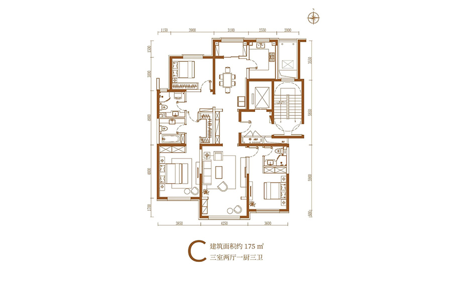 航城壹号3室2厅3卫