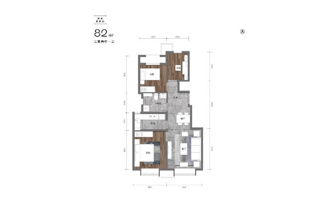 和悦春风建面82㎡三居