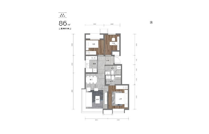 和悦春风建面86㎡三居