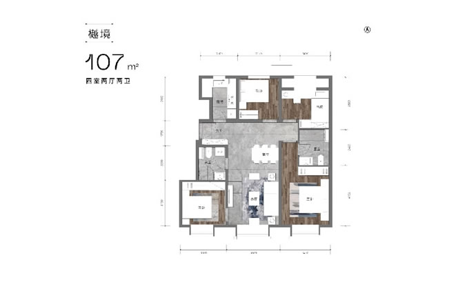 和悦春风建面107㎡四居