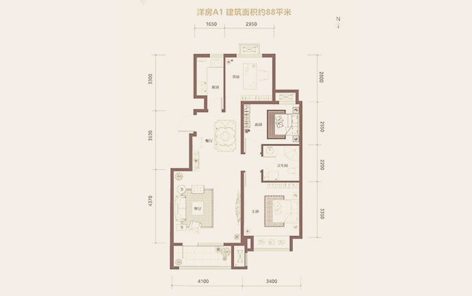 K2十里春风洋房A1户型