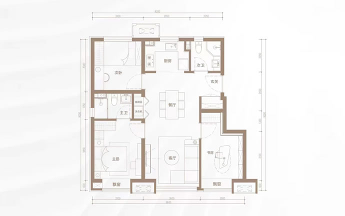中海汇德里建面99㎡三居