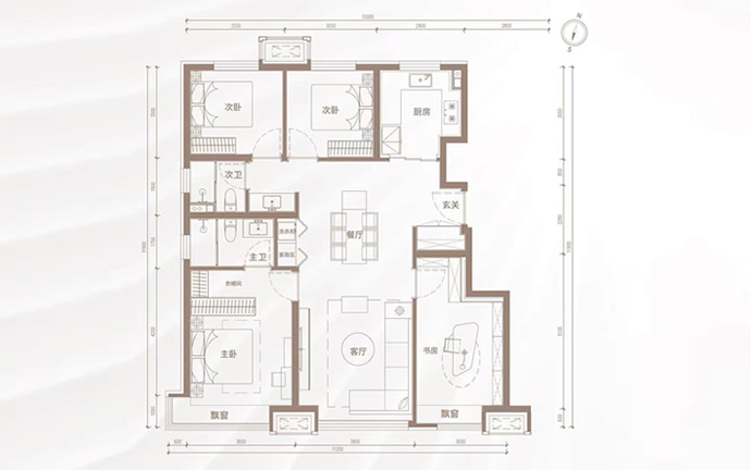 中海汇德里建面129㎡四居室